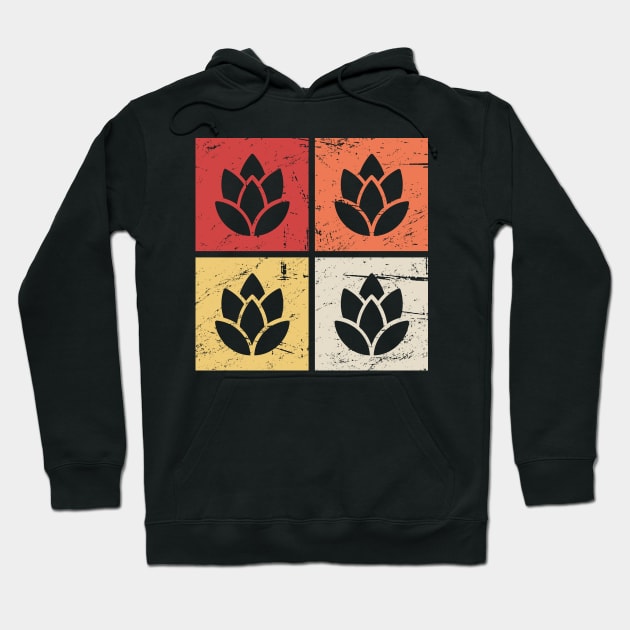 Retro Craft Beer Hops Icons Hoodie by MeatMan